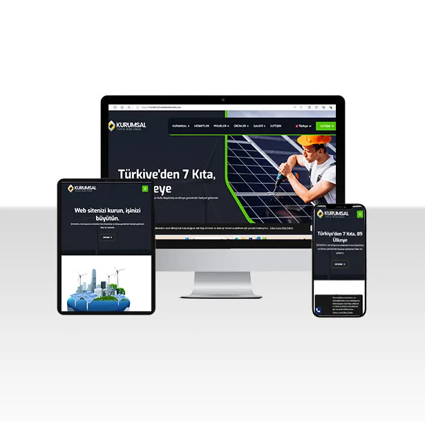 Güneş Paneli ve Enerji Firması Web Sitesi Paketi – Küre — ekran görüntüsü