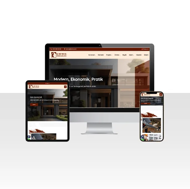 Prefabrik Firması Hazır Web Sitesi Paketi – Bordo — ekran görüntüsü