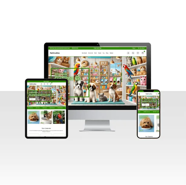 E-Ticaret Pet Shop Dükkanı Hazır Web Sitesi Paketi – Pati — ekran görüntüsü