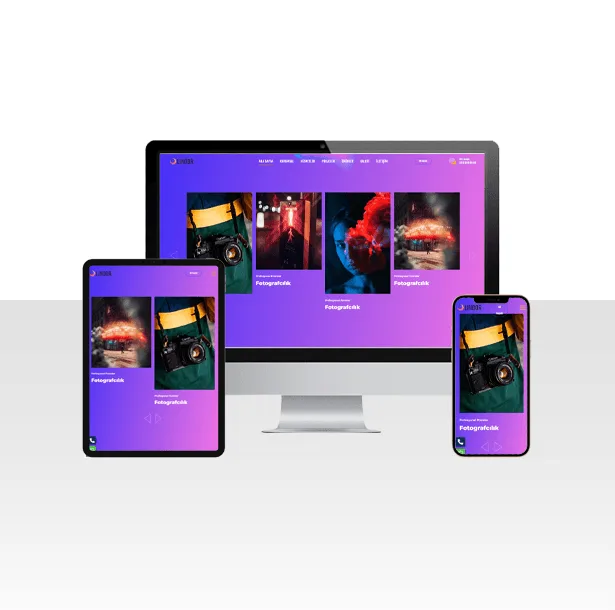 Kişisel Fotoğrafçı Hazır Web Sitesi Paketi – Mor — ekran görüntüsü