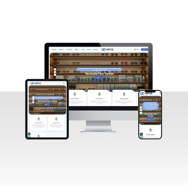 Optik ve Gözlük Mağazaları İçin Özel Web Sitesi Paketi – Lens — ekran görüntüsü